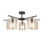 Aurelia lampa sufitowa 5xE27 czarna/bursztynowy K-5522