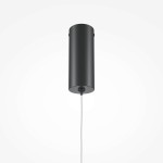 Lampa wisząca LED Halo H60 o mocy 11W w kolorze czarnym. Posiada cylindryczny kształt z metaliczną fakturą, zawieszona na cienkim przewodzie. Widoczny mechanizm mocujący na górze. Tło białe, co podkreśla elegancki design.