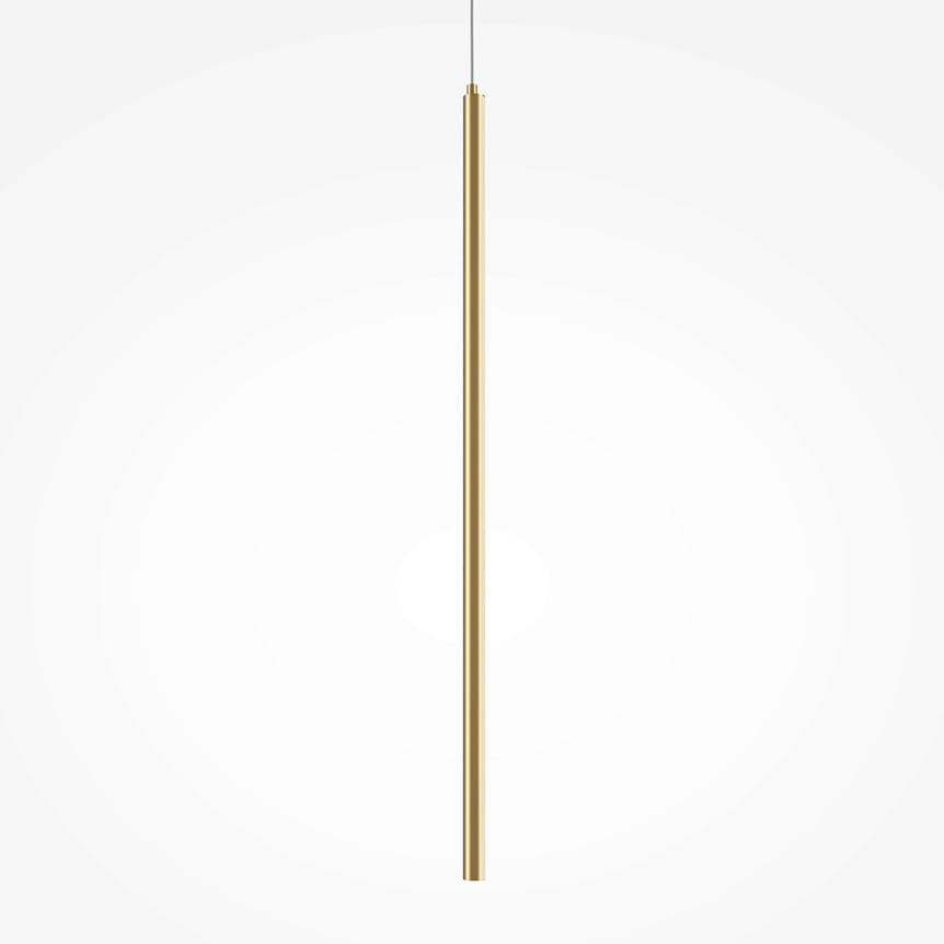 Lampa wisząca LED Halo H60 o długości 60 cm, w kolorze mosiądzu, o matuskiej powierzchni. Prezentowana w pozycji wiszącej, z cienkim przewodem. Idealna do nowoczesnych wnętrz.