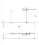 Lampa wisząca LED Halo 150 o mocy 48W, wykonana w kolorze mosiądzu. Wymiary: długość 1500 mm, wysokość zawieszenia 1200 mm, grubość 15 mm. Posiada dwa mocowania i minimalistyczny design, idealna do nowoczesnych wnętrz.