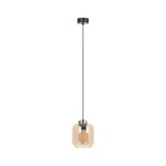 Iga lampa wisząca 1xE27 czarna/bursztynowy K-5510