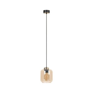 Iga lampa wisząca 1xE27 czarna/bursztynowy K-5510