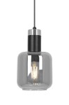 Lampa wisząca Denis z dwoma gniazdami E27, w kolorze czarnym i grafitowym. Posiada przezroczystą klosz w kształcie prostokątnym, z metalowym uchwytem. Zawieszona na cienkim przewodzie, idealna do nowoczesnych wnętrz.
