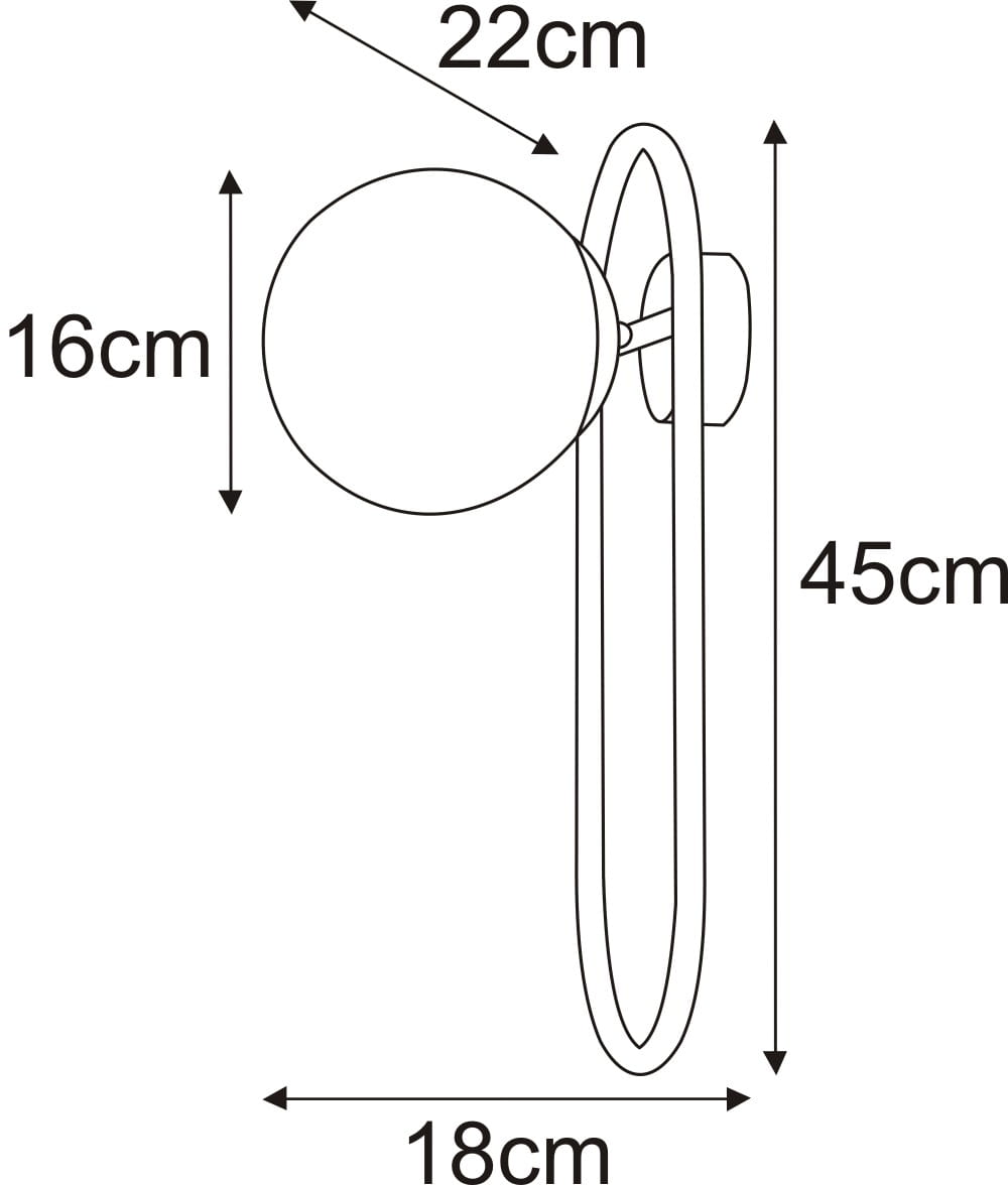 Kinkiet Finestra 1xE27 w kolorze czarnym i białym. Okrągła oprawa o średnicy 22 cm, wysokość 45 cm, głębokość 18 cm. Uchwyt w formie podwójnej linii, minimalistyczny design, idealny do nowoczesnych wnętrz.