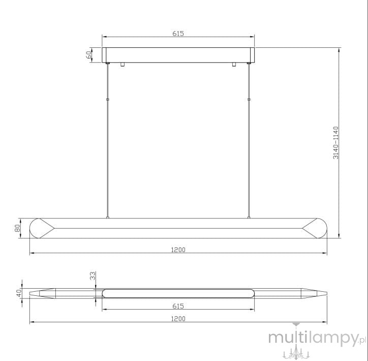 Lampa wisząca LED Motion 120 o mocy 40W i barwie światła 3000K, w kolorze białym. Posiada prostokątny kształt o wymiarach 1200 x 615 mm, z zawieszeniem na dwóch linkach. Wyposażona w płaską, matową obudowę. Idealna do nowoczesnych wnętrz.