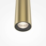 Lampa wisząca LED Pro Base o mocy 6W i temperaturze barwowej 4000K, w złotym kolorze. Cylindryczny kształt z czarnym wnętrzem widocznym na zbliżeniu, montowana sufitowo, idealna do nowoczesnych wnętrz.
