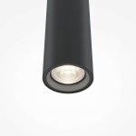 Czarna lampa wisząca LED Pro Extra o mocy 6W i temperaturze barwowej 4000K, w formie cylindrycznej, z widocznym źródłem światła na górze. Ujęcie z dołu, na białym tle.