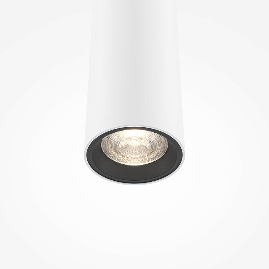 Lampa wisząca LED Pro Extra, moc 6W, barwa światła 4000K. Biała obudowa z metalicznym wykończeniem, okrągły klosz z siatkowym wzorem. Ujęcie z dołu, ukazujące detale źródła światła i stylowy design. Tło jasne, minimalistyczne.
