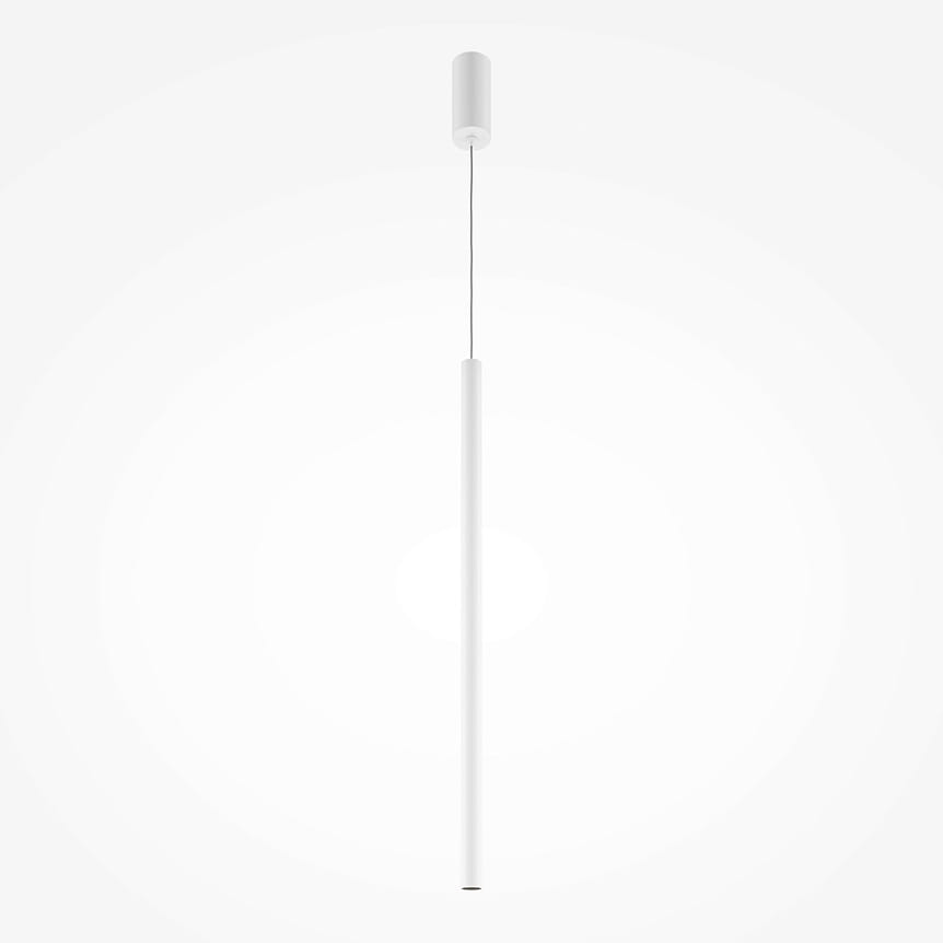 Lampa wisząca LED Pro Extra o mocy 6W, barwie światła 4000K, w kolorze białym. Posiada smukły, cylindryczny kształt oraz metalowy uchwyt montażowy. Zawieszona na cienkim przewodzie, prezentuje minimalistyczny design na jasnym tle.