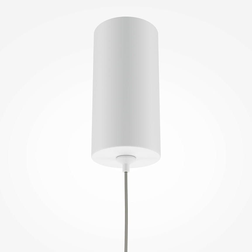 Lampa wisząca LED Pro Extra, o cylindrycznym kształcie, w kolorze białym. Wyposażona w kabel zawieszający, prezentowana z góry na białym tle. Moc 6W, temperatura barwowa 4000K.