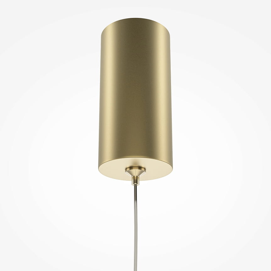 Lampa wisząca LED Pro Extra, złota, cylindryczna, z metalicznym wykończeniem. Długość przewodu zasilającego widoczna. Temperatura barwowa 4000K, moc 6W. Ujęcie frontalne, na jednolitym tle.