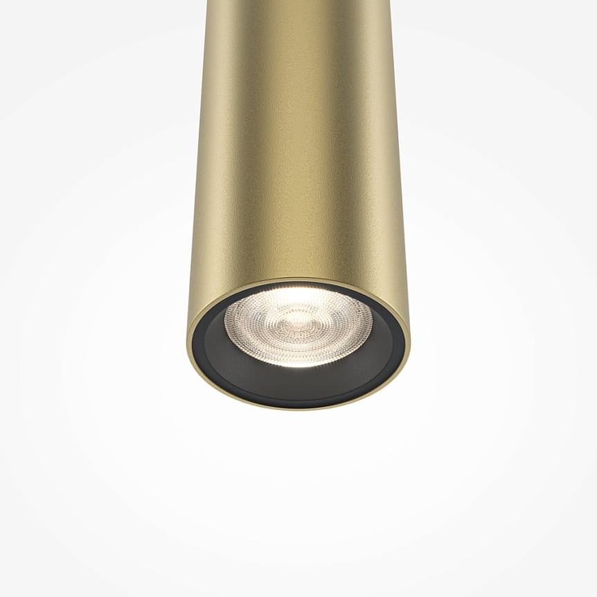 Lampa wisząca LED Pro Extra o mocy 6W i barwie światła 4000K w kolorze złotym. Owalny korpus z matowego materiału, z widoczną soczewką w czarnym wykończeniu. Ujęcie z dołu, pokazujące detale konstrukcji.