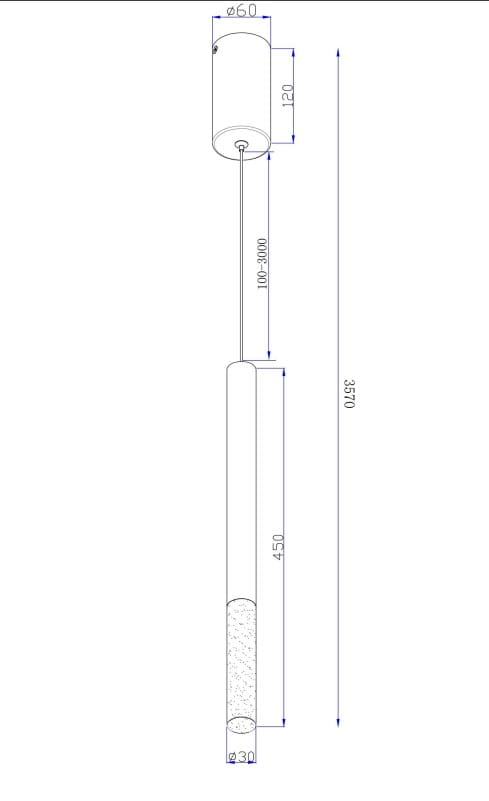 Lampa wisząca LED Pro Shade, biała, o mocy 6W i temperaturze barwowej 4000K. Prosta, cylindryczna konstrukcja z transparentnym elementem, zawieszona na regulowanym przewodzie, z okrągłym, zamontowanym na suficie mocowaniem. Wysokość 357 cm.