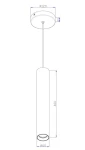Lampa wisząca Pro Focus 1xGU10 w kolorze mosiądzu, o cylindrycznym kształcie. Wymiary: średnica 60 mm, wysokość 400 mm. Montaż sufitowy, z widocznym przewodem. Prosta konstrukcja, idealna do nowoczesnych wnętrz.