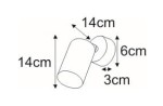 Monti kinkiet (spot) 1xGU10 w kolorze czarnym. Uchwyt cylindryczny o wysokości 14 cm, średnicy 6 cm i głębokości 3 cm, montowany na ścianie. Prosty, nowoczesny design, przeznaczony do oświetlenia wnętrz.