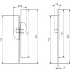Kinkiet LED Skyline o mocy 23W, kolor czarny z elementami złotymi. Wymiary: 700 mm wysokości, 192 mm szerokości, 15 mm głębokości. Prosta, nowoczesna forma z okrągłym detalem. Idealny do nowoczesnych wnętrz.