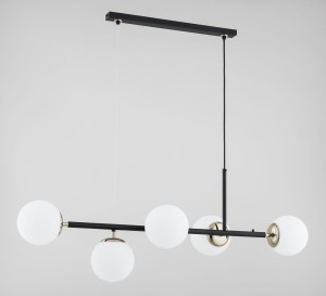 Dansa lampa wisząca 5xE14 czarna-biała 63362