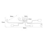 Lampa sufitowa Skadi, czarna, z sześcioma oprawami E27. Wymiary: długość 83 cm, szerokość 30 cm, wysokość 12 cm. Prosty kształt z metalowymi rurkami i okrągłym mocowaniem. Idealna do nowoczesnych wnętrz.