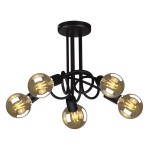 Deze lampa sufitowa 5xE27 czarna K-3621