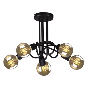 Deze lampa sufitowa 5xE27 czarna K-3621