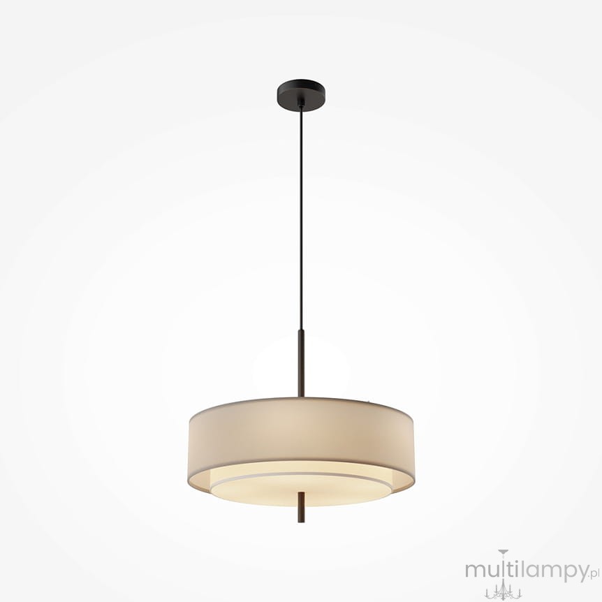 Lampa wisząca Bergamo w kolorze szarym i białym, z pięcioma gniazdami E27. Okrągły klosz z przezroczystym wnętrzem, zawieszony na cienkim, czarnym przewodzie. Prosta, nowoczesna forma, idealna do aranżacji wnętrz.