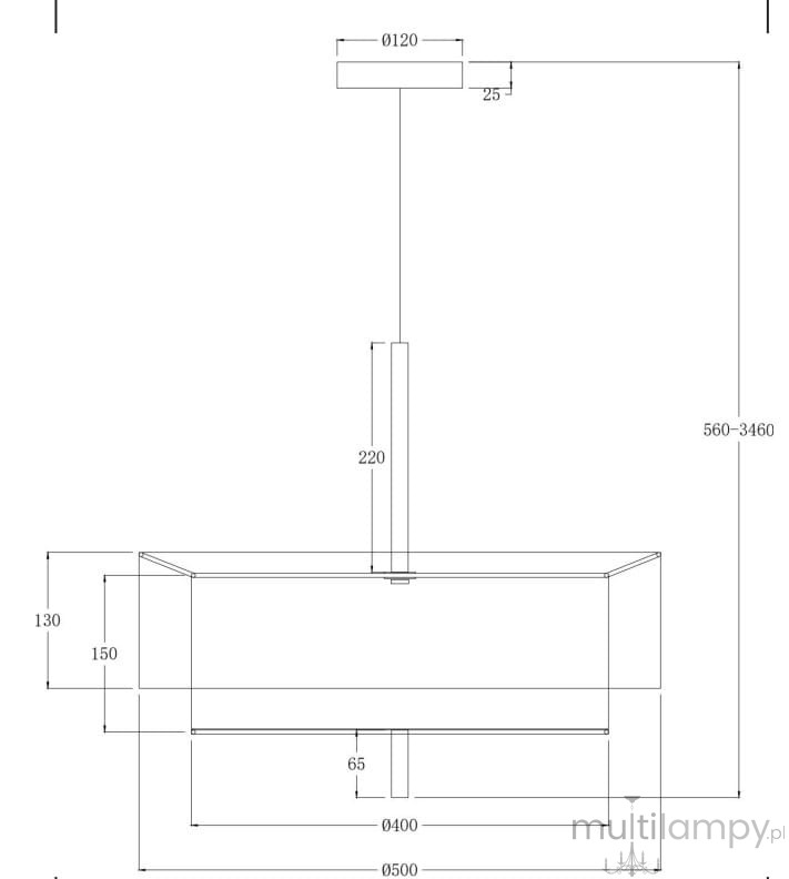 Lampa wisząca Bergamo w kolorze szarym i białym, z miejscem na 5 żarówek E27. Prosta, prostokątna konstrukcja z metalowymi elementami. Wymiary: długość 50 cm, szerokość 40 cm, wysokość regulowana od 56 do 346 cm.
