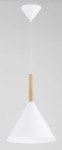 Fuks lampa wisząca 1xE27 biała-drewno 61475
