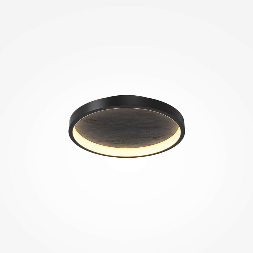 Lampa sufitowa LED Orign o mocy 27W i temperaturze barwowej 3000K, w czarnej obudowie. Okrągły kształt z subtelnym podświetleniem na krawędzi, montowana na suficie. Idealna do nowoczesnych wnętrz.