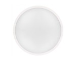 Plafon LED Luvo o średnicy 27,5 cm, mocy 18W, barwie światła 4000K, o stopniu ochrony IP44. Produkt ma okrągły kształt, biały kolor oraz matową powierzchnię. Widok z góry, ukazujący całą powierzchnię lampy.