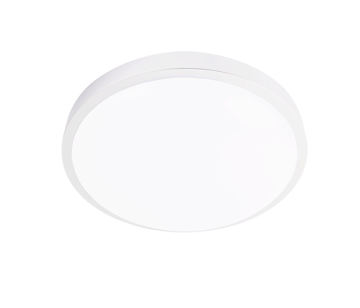 Plafon LED Luvo o średnicy 32,5 cm, mocy 24W, barwie światła 4000K, w białej obudowie. Produkt zamontowany sufitowo, o okrągłym kształcie i gładkiej powierzchni, odpowiedni do użytku w pomieszczeniach z podwyższoną wilgotnością (IP44).