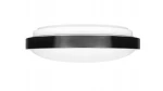 Luvo plafon LED o średnicy 27,5 cm, mocy 18W, barwie światła 4000K, z klasą szczelności IP44. Posiada czarną, matową obręcz oraz przezroczysty klosz w kształcie półkuli, zamontowany na suficie.