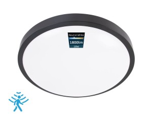 Luvo plafon z czujnikiem ruchu LED D27,5 18W 4000K IP44 czarny