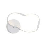 Kinkiet Amaya 1xLED 20W w kolorze białym, z okrągłą podstawą i elastycznym ramieniem w kształcie fali. Źródło światła LED umieszczone w obrębie oprawy, zapewniające nowoczesne oświetlenie. Produkt zamontowany na ścianie.