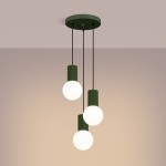 Halo lampa wisząca 3xG9 zielona oliwka SL.1725
