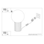 Lampa stołowa Halo 1xG9 w kolorze oliwkowej zieleni, z okrągłą głowicą i żebrowanym, cylindrycznym korpusem. Widoczny kabel z wtyczką do gniazdka. Kąt ujęcia frontalny, pokazujący szczegóły konstrukcji.