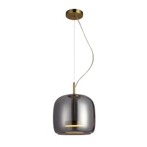 Caste lampa wisząca 1xLED 10W złota dymiony PND-17760A-BRSS-SG