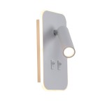 Kinkiet Doria 2xLED 8W w kolorze białym, z prostokątną, matową obudową. Zawiera ruchomy reflektor oraz dwa przełączniki na ścianie. Oświetlenie o nowoczesnym designie, montowane na ścianie, idealne do wnętrz.