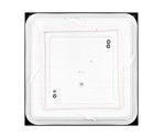 Kwadratowy plafon Luvo D29,5 w kolorze czarnym z czujnikiem ruchu. Wykonany z białego plastiku, z widocznymi punktami mocującymi. Produkt ma wymiary 29,5 cm i jest przeznaczony do montażu w pomieszczeniach o wilgotności.