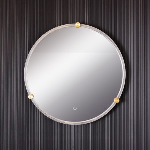 Lustro podświetlane D60 koło LED 24W CCT czarno-złote D2352