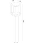 Lampa ogrodowa stojąca Cell H75, grafitowa, z oprawą na żarówkę E27. Kwadratowa głowica o wymiarach 145x145 mm, wysokość 750 mm. Wykończenie matowe, prosty design, idealna do oświetlenia przestrzeni zewnętrznych.