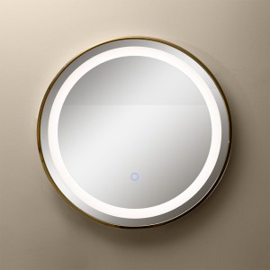 Lustro podświetlane D60 koło LED 24W CCT błyszczące złoto D251801