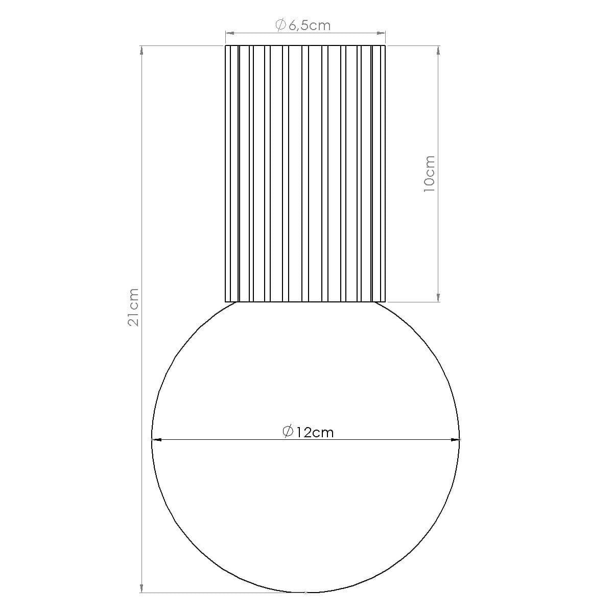 Lampa sufitowa Halo 1xG9 w kolorze taupe. Okrągła, matowa kula o średnicy 12 cm, z pionowym, teksturowanym kloszem o średnicy 6,5 cm i wysokości 10 cm. Całkowita wysokość lampy wynosi 21 cm. Wodoszczelność IP44, idealna do łazienek.