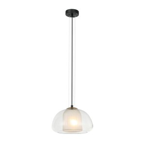 Feder lampa wisząca 1xE27 czarna PND-61001A-BK