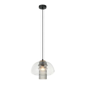 Feder lampa wisząca 1xE27 czarna PND-61001C-BK