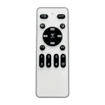 Pilot do plafonu ZEPHYR z wentylatorem LED 48W CCT, w kolorze białym. Centralny okrągły przycisk z logo Wi-Fi, przyciski numerowane (1-6) oraz funkcje F/R, 2H/4H i włączania/wyłączania. Wyraźny kontrast czarnych przycisków na jasnym tle.