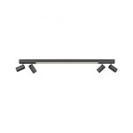 Listwa sufitowa Pure Lines w kolorze antracytowym z pięcioma ruchomymi reflektorami LED o łącznej mocy 25W. Produkt zamontowany poziomo, z możliwością zdalnego sterowania pilotem. Prosty, nowoczesny design, idealny do różnych aranżacji wnętrz.