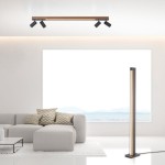 Listwa sufitowa Pure Lines w kolorze ciemnego drewna, z pięcioma punktami LED o mocy 25W, zamontowana na suficie. Produkt znajduje się w nowoczesnym wnętrzu z białymi ścianami i jasnym kanapą.