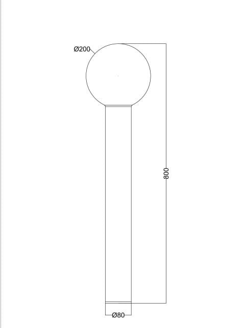 Lampa ogrodowa Bold H80 w kolorze grafitowym z jednym gniazdem E27. Okrągła głowica o średnicy 20 cm, smukła, pionowa konstrukcja o wysokości 80 cm, idealna do oświetlenia przestrzeni zewnętrznych.