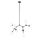 Ferral  lampa wisząca 8xE27 czarna biały PND-75075-8-BK-WG