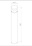 Lampa ogrodowa LED Olten H80, grafitowa, wysokość 800 mm, średnica 120 mm, z okrągłym kloszem u góry. Wbudowana moc 12W, temperatura barwowa 3000K. Prosta, cylindryczna forma, idealna do oświetlenia przestrzeni zewnętrznych.